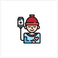 A man with a blood bag and a heart vector