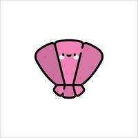 A pink shell with a face on it vector