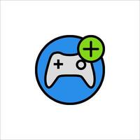 A game controller icon with a plus sign vector