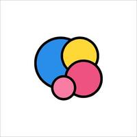 A colorful logo with two circles on it vector