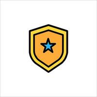 A shield with a star on it vector
