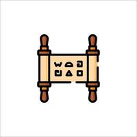 An icon of a scroll with the word gawd written on it vector