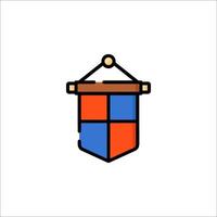 A colorful shield icon on a white background vector