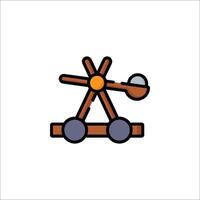 A wooden catapult icon on a white background vector