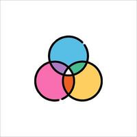 A colorful venn diagram with four circles vector