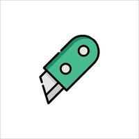 A green knife with a hole in it vector