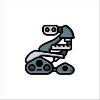 A robot is sitting on a chair with a red light vector