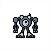 A robot icon with a big head and two arms vector