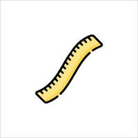 A yellow ruler icon on a white background vector