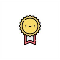 A cartoon award with a smiley face on it vector