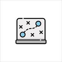 A laptop with a map icon on it vector