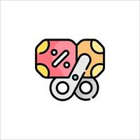 A pair of scissors and a box with a piece of paper vector