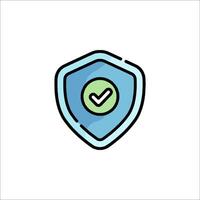 A shield with a tick mark on it vector