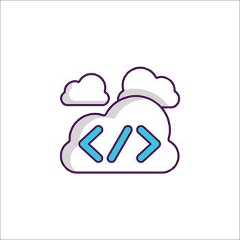 Cloud computing programming language icon illustration vector