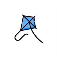 A kite is drawn in a line on a white background vector