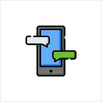 A phone with a speech bubble icon vector