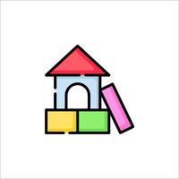 A colorful toy house icon on a white background vector