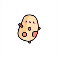 A cute potato with a face on it vector