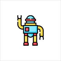 A robot with a hand up in the air vector