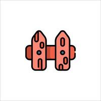 Two red scissors icon on white background vector
