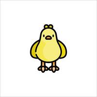 A cartoon chicken standing on a white background vector