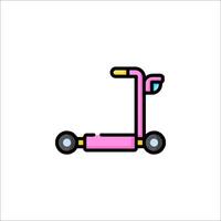 A pink scooter icon on a white background vector