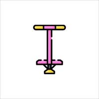 A pink and yellow stool with a handle vector