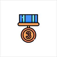 A medal with a number three on it vector