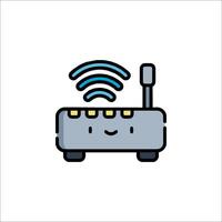 A wifi router icon with a smiley face vector