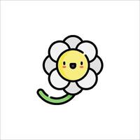A flower with a smiley face on it vector