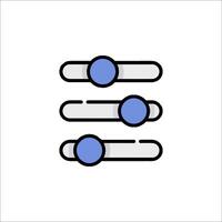 A line icon of three buttons on a white background vector