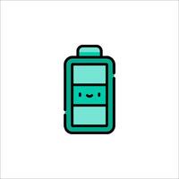 A battery icon with a smiley face vector
