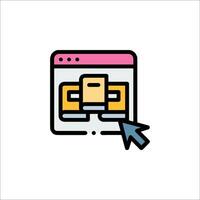 A computer screen with a mouse pointing at it vector