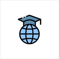 A globe with a graduation cap on it vector