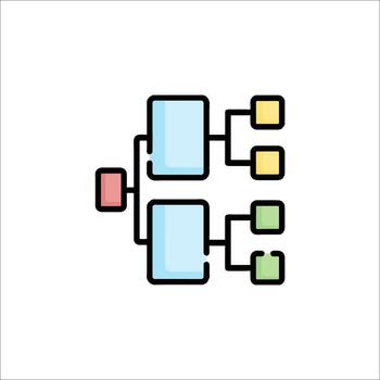 A flat icon of a computer with a computer screen vector