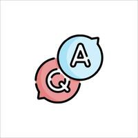 A question and answer icon with two bubbles vector