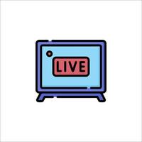 Live tv icon illustration vector