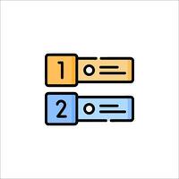 Two boxes with numbers on them, one with a number one and one with a number two vector