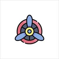 A colorful airplane icon on a white background vector