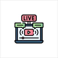 Live streaming icon illustration vector