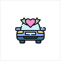 A car with a heart on top of it vector