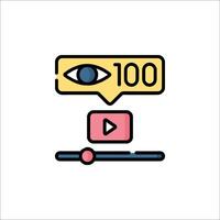 A player with a 100 button icon vector