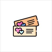 A couple of tickets with hearts on them vector