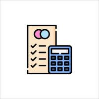 A calculator and check list icon vector