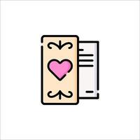 A heart on a piece of paper with a note vector