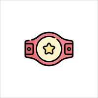 A red and yellow wrestling belt icon vector