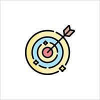 An arrow in the center of a target icon vector