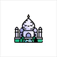 A taj mahal icon in a flat line style vector