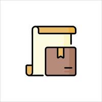 A document icon with a scroll and a book vector
