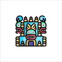 Maya temple icon illustration vector